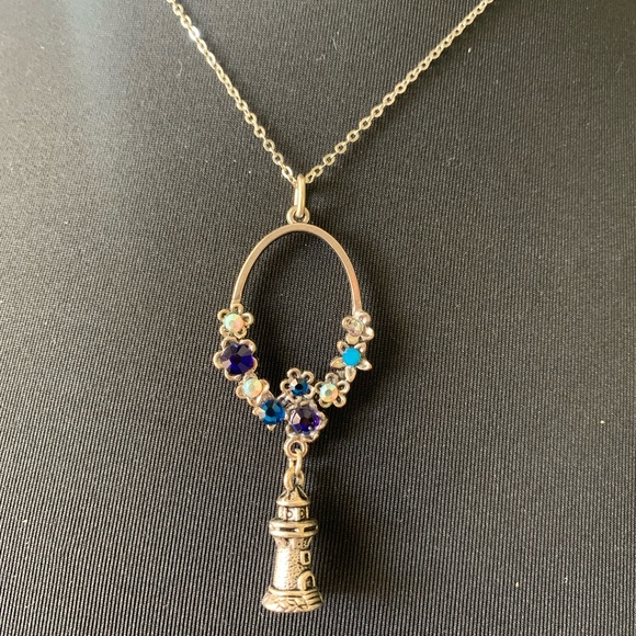 Necklace Lighthouse with blue crystals - Picture 3 of 10
